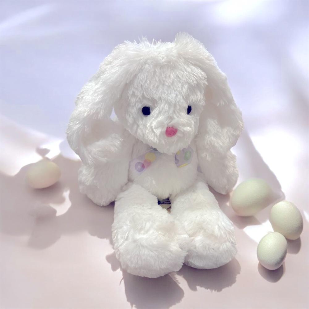 New!! Adorable Stuffed White Plush Easter Bunny